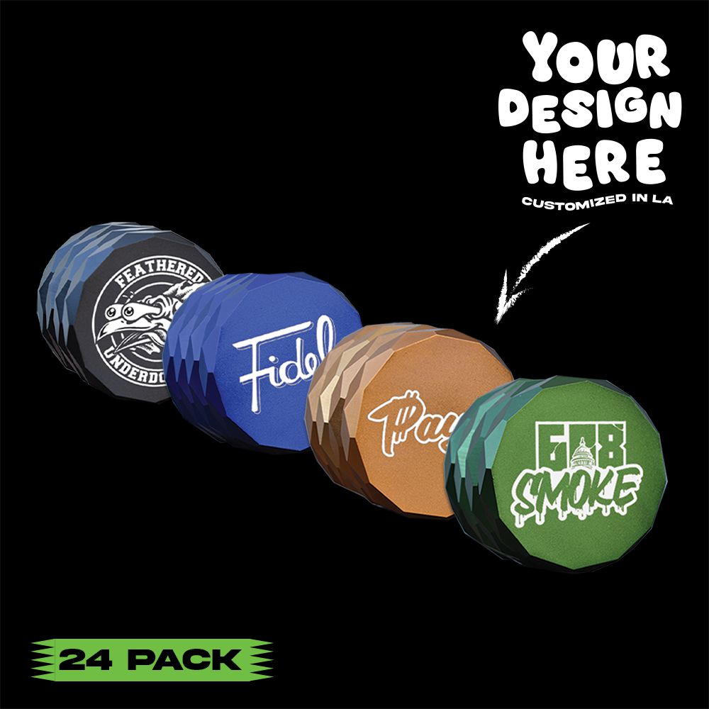 (24 PACK) Custom Etched Metal 4 Chamber Grinder 2.38" x 2"