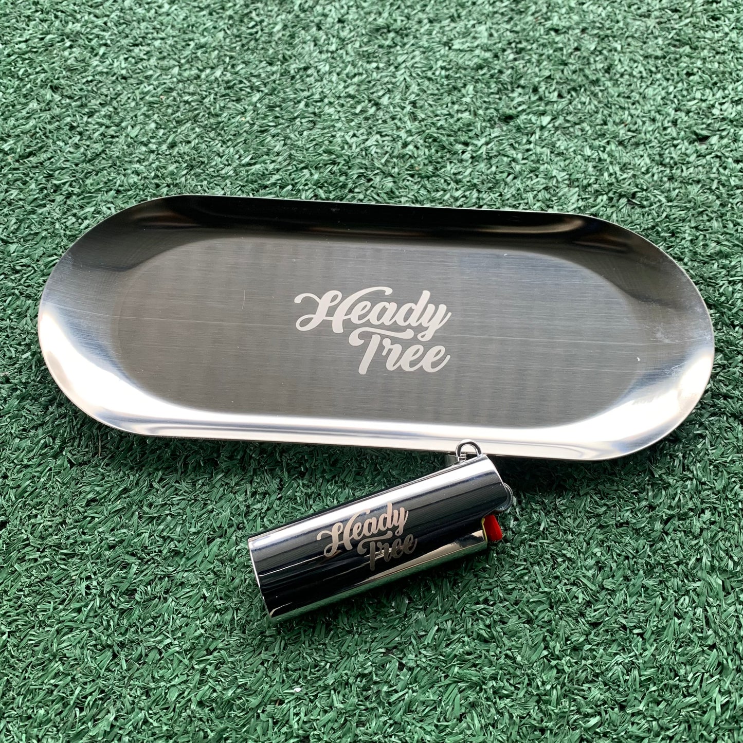 Custom Chrome Tray + BIC Lighter Chrome Case (BUNDLE)