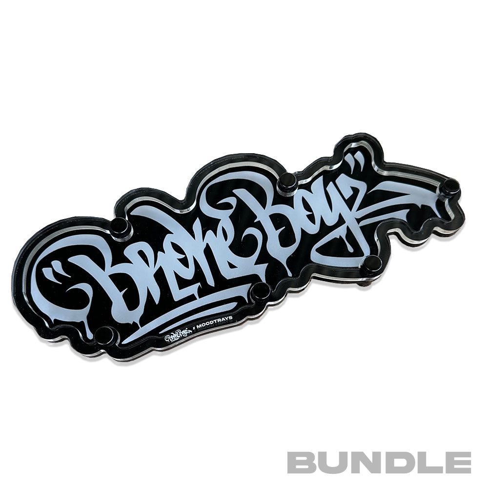 Brokeboyz x MoodTrays Plexi Rolling Tray Set (Ashtray+Grinder) by @GotBars510