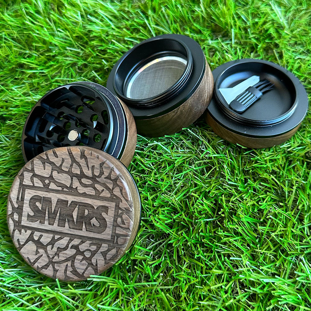 MOODTRAYS ™ - Create Your Own Walnut Wood Herb Grinder 2.38" x 2.54"