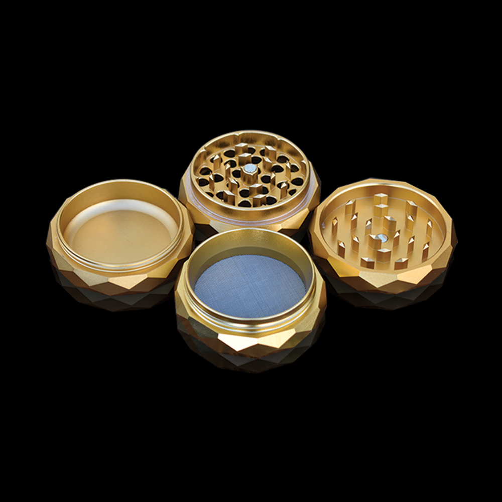 Custom Grinder - Anodized Aluminum Alloy 4 Chamber Custom Etched Grinder Shredder 2.38" x 2"
