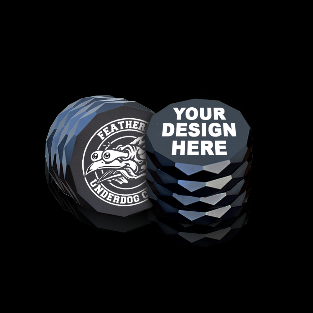 Custom Grinder - Anodized Aluminum Alloy 4 Chamber Custom Etched Grinder Shredder 2.38" x 2"