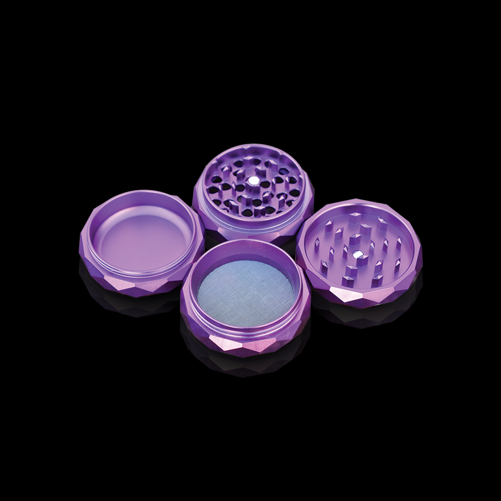 Custom Grinder - Anodized Aluminum Alloy 4 Chamber Custom Etched Grinder Shredder 2.38" x 2"