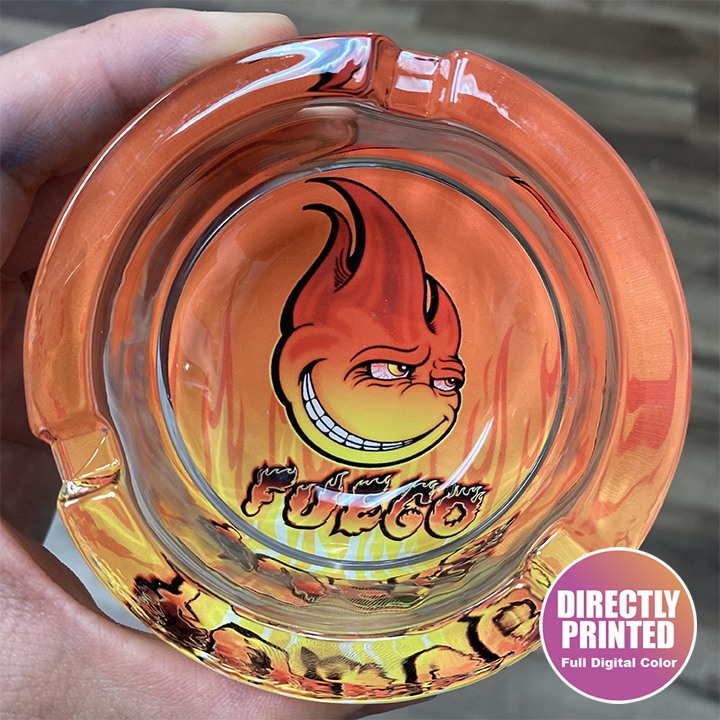 Custom Heavy Duty Glass Ash Tray 4.25" x 1.375"
