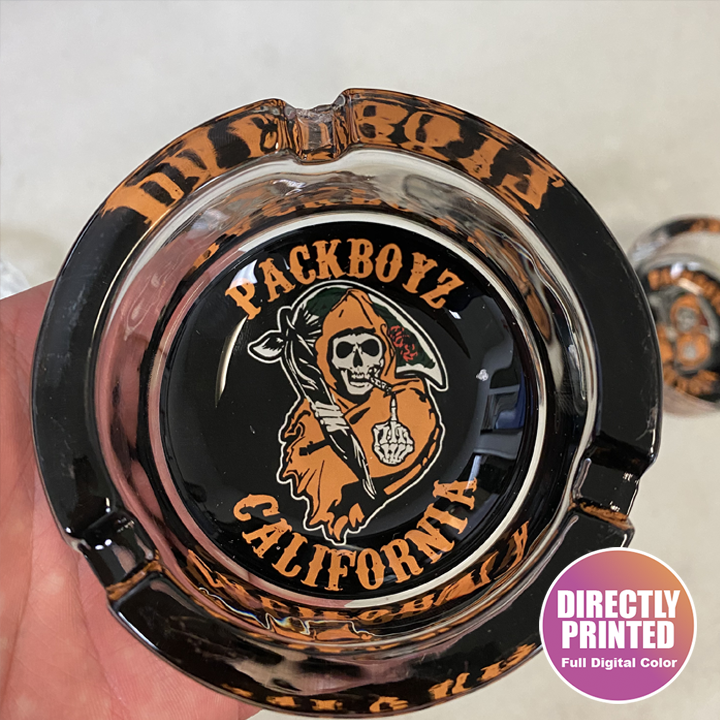 Custom Heavy Duty Glass Ash Tray 4.25" x 1.375"