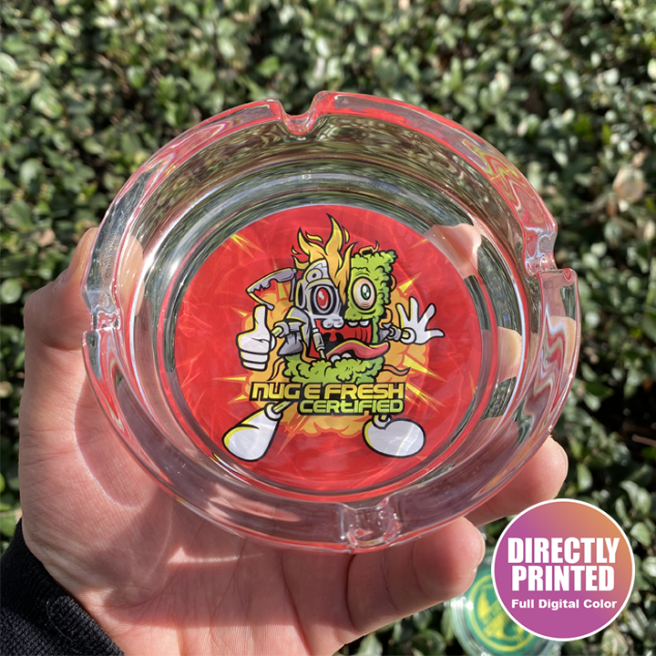 Custom Heavy Duty Glass Ash Tray 4.25" x 1.375"