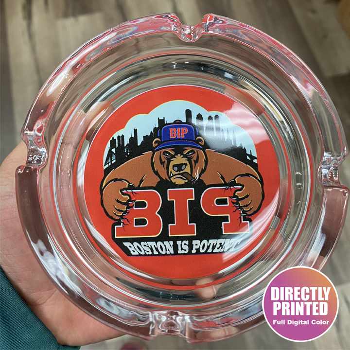 Custom Heavy Duty Glass Ash Tray 4.25" x 1.375"