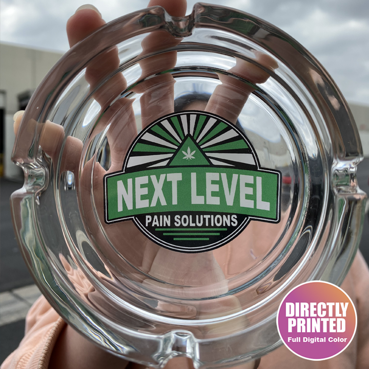 Custom Heavy Duty Glass Ash Tray 4.25" x 1.375"