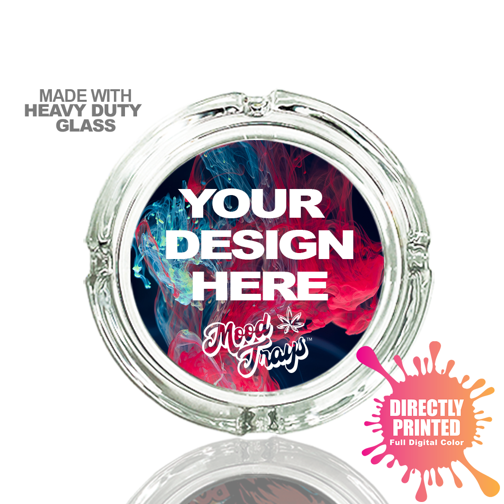 Custom Heavy Duty Glass Ash Tray 4.25" x 1.375"