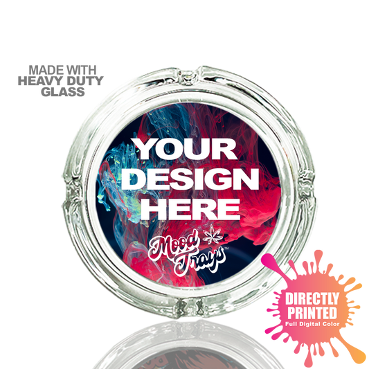 Custom Heavy Duty Glass Ash Tray 4.25" x 1.375"