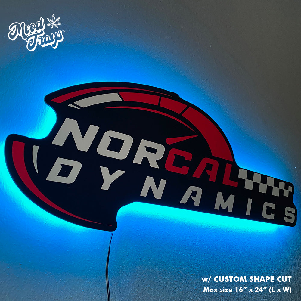 MOODTRAYS ™ Custom Logo Gloss LED Backlit Wall Art Sign 16"x24" or 30"x40" (Gloss Acrylic)