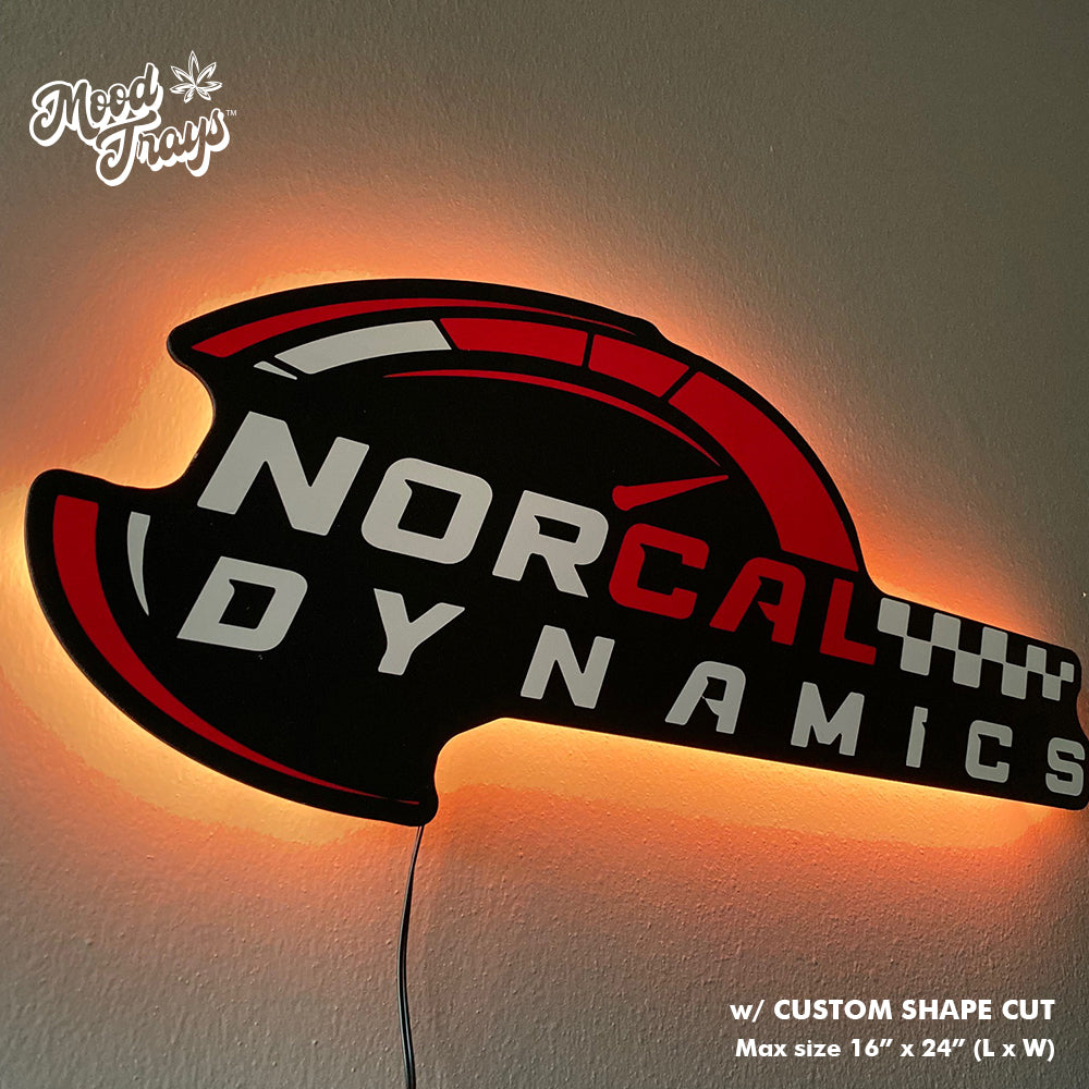 MOODTRAYS ™ Custom Logo Gloss LED Backlit Wall Art Sign 16"x24" or 30"x40" (Gloss Acrylic)