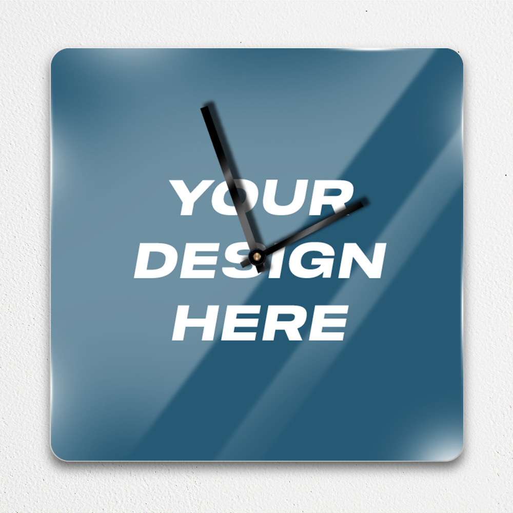 MOODTRAYS ™ Create Your Own Square Wall Clock Art - Custom Square Shaped Clock