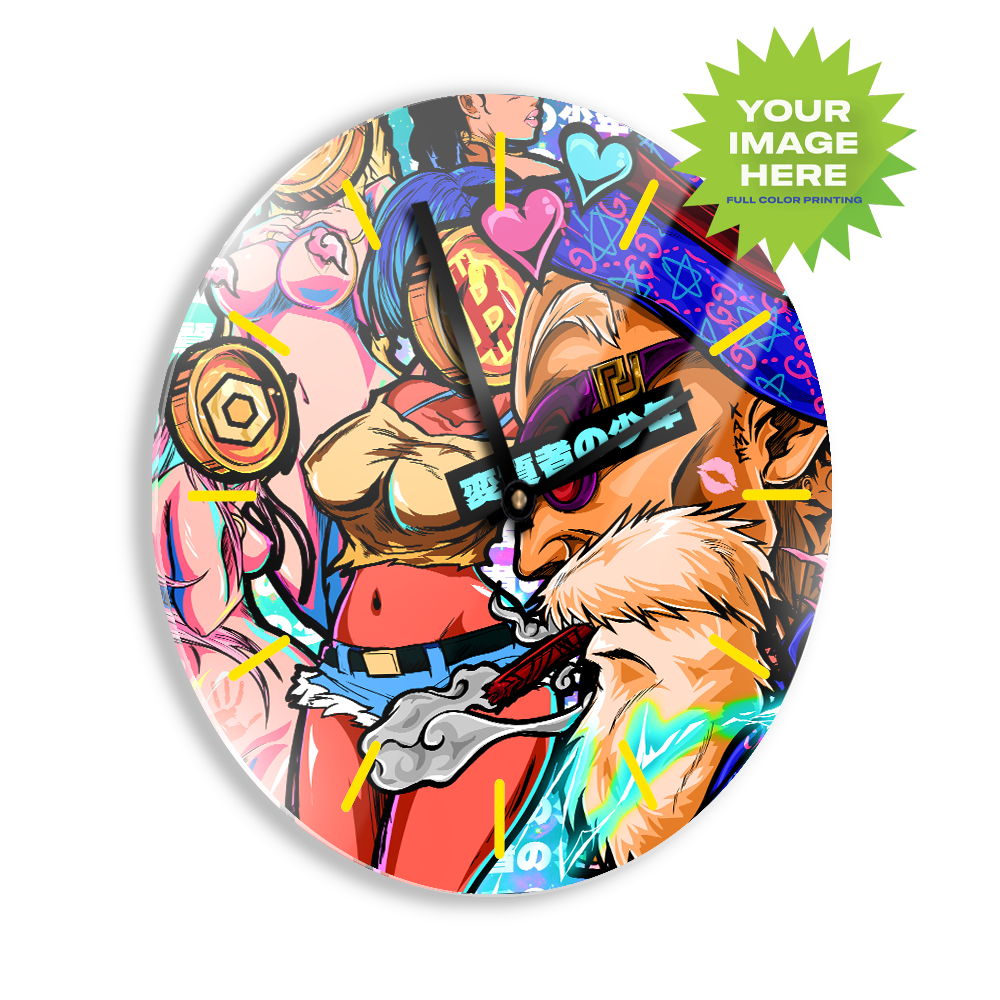 MOODTRAYS ™ Create Your Own Round Wall Clock Art - Custom Round Clock