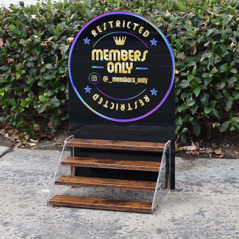 Custom Logo POS Display - Wood Shelf Tier Display Stand 15"x12.5"