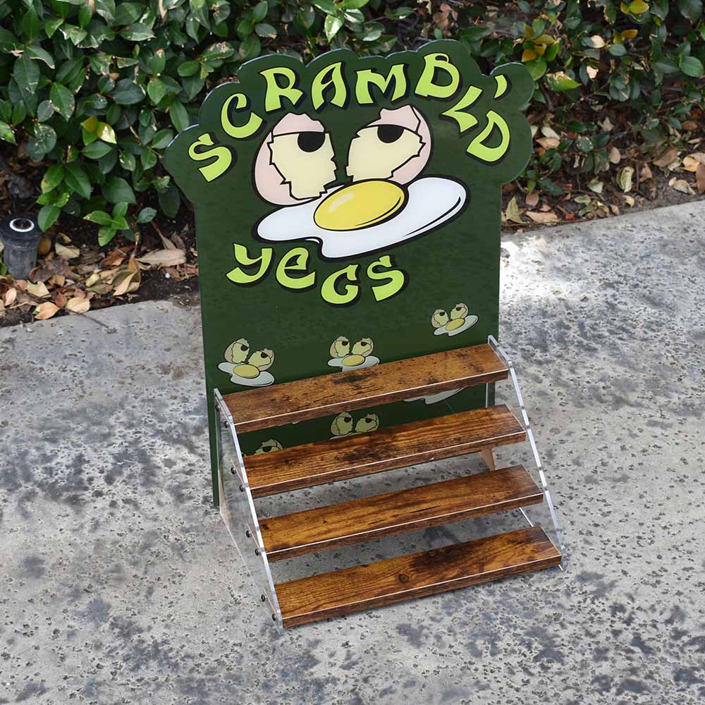 Custom Logo POS Display - Wood Shelf Tier Display Stand 15"x12.5"