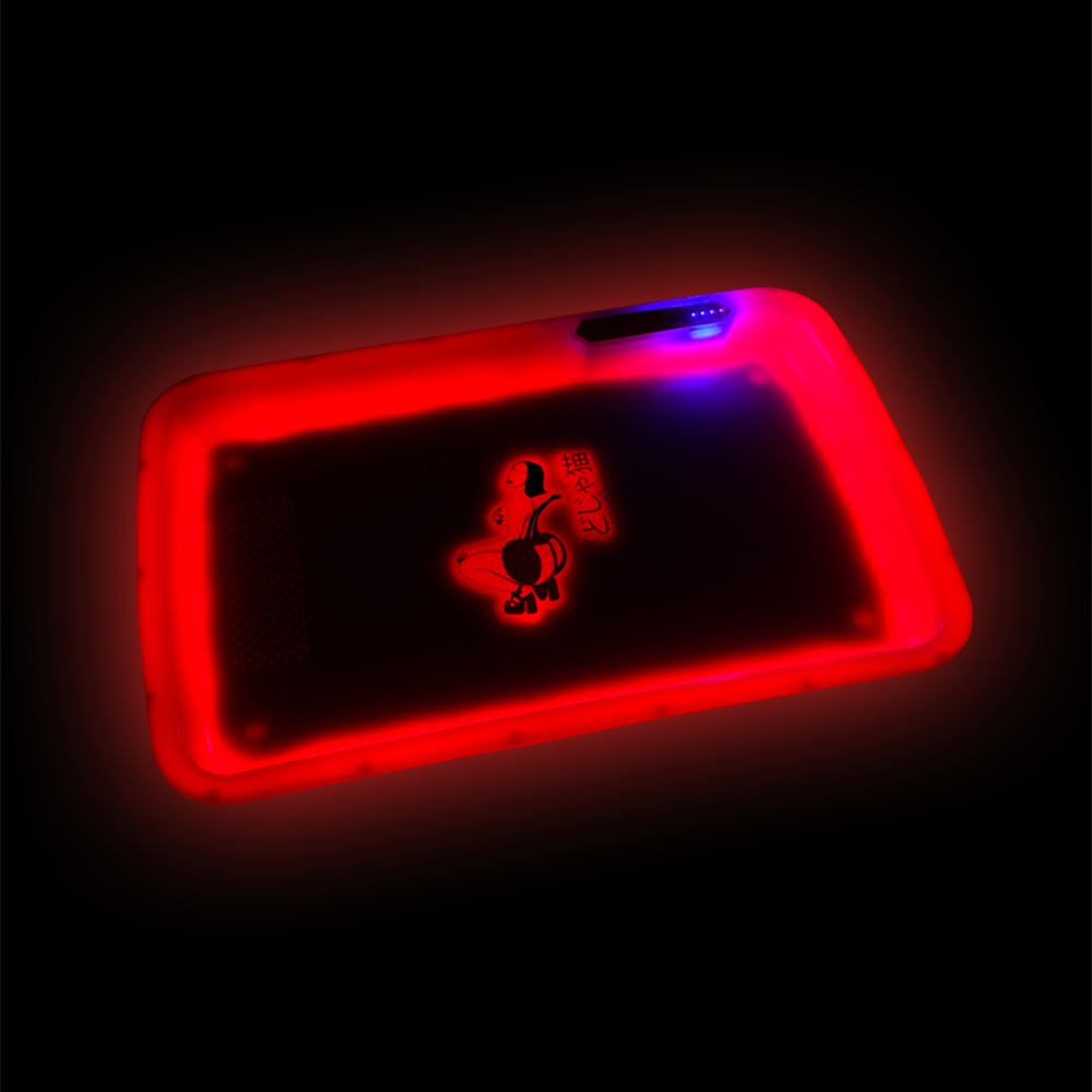 MOODTRAYS ™ DOJA CAT JUICY CHERRY BOMB LED ROLLING GLOW TRAY