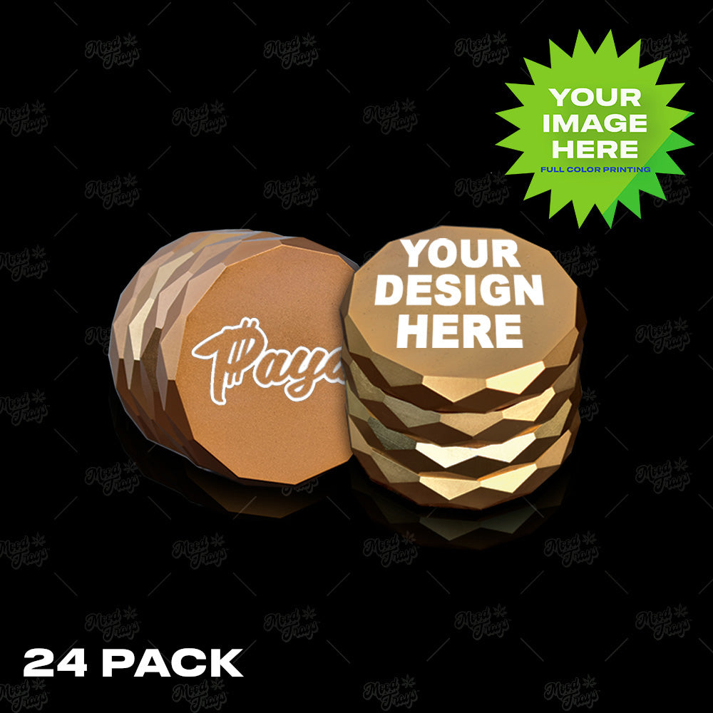 (24 PACK) Custom Etched Metal 4 Chamber Grinder 2.38" x 2"