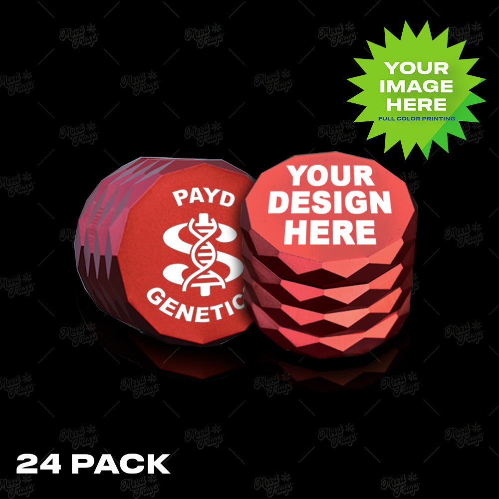 (24 PACK) Custom Etched Metal 4 Chamber Grinder 2.38" x 2"