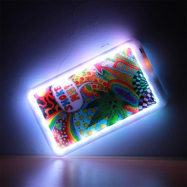 Custom LED Rolling Mood Tray Set 5.5" x 9.5" w/ Ash Tray & Glass Jar (BUNDLE DEAL) - MoodTrays