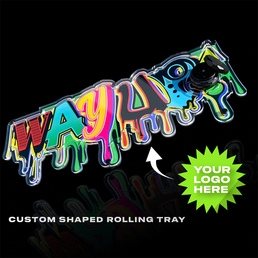 Custom Die Cut Plexi Glass MoodTray - Die Cut Rolling Tray