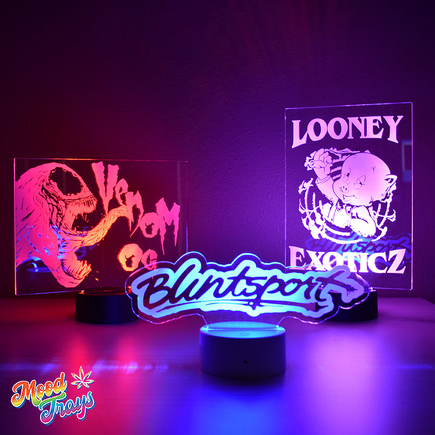 MOODTRAYS ™ Create Your Own LED Light Base & Custom Laser-Etched Acrylic Sign with Logo/Art