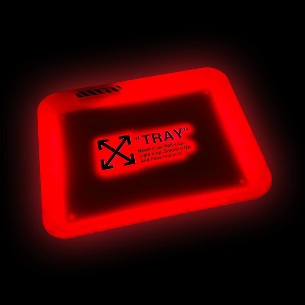 MOODTRAYS ™ AWF WYTE OFF WHITE Rolling "TRAY" LED Rolling Glow Tray (Yellow) - MoodTrays