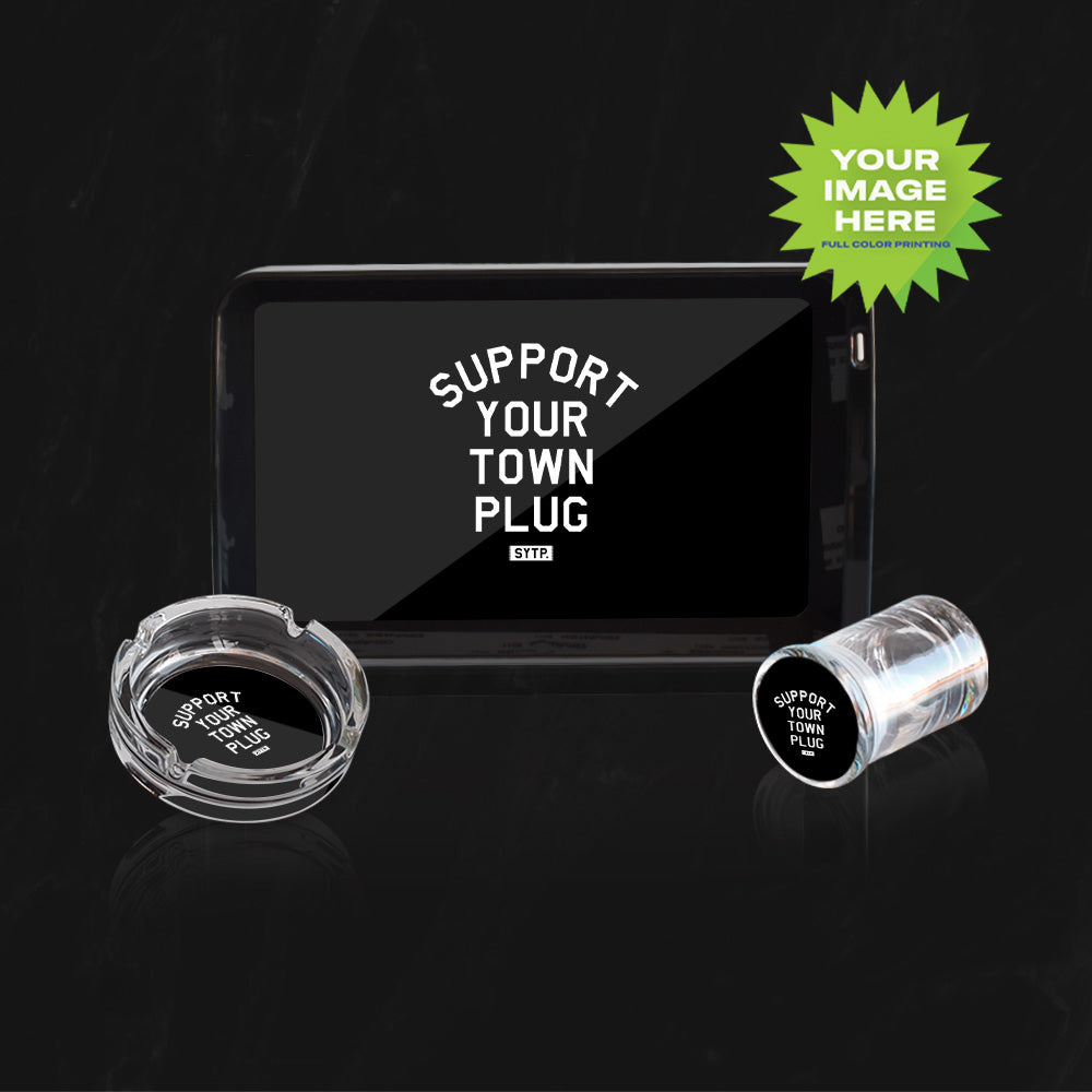 (BUNDLE) Custom LED Rolling Mood Tray Set with Ash Tray and Jar