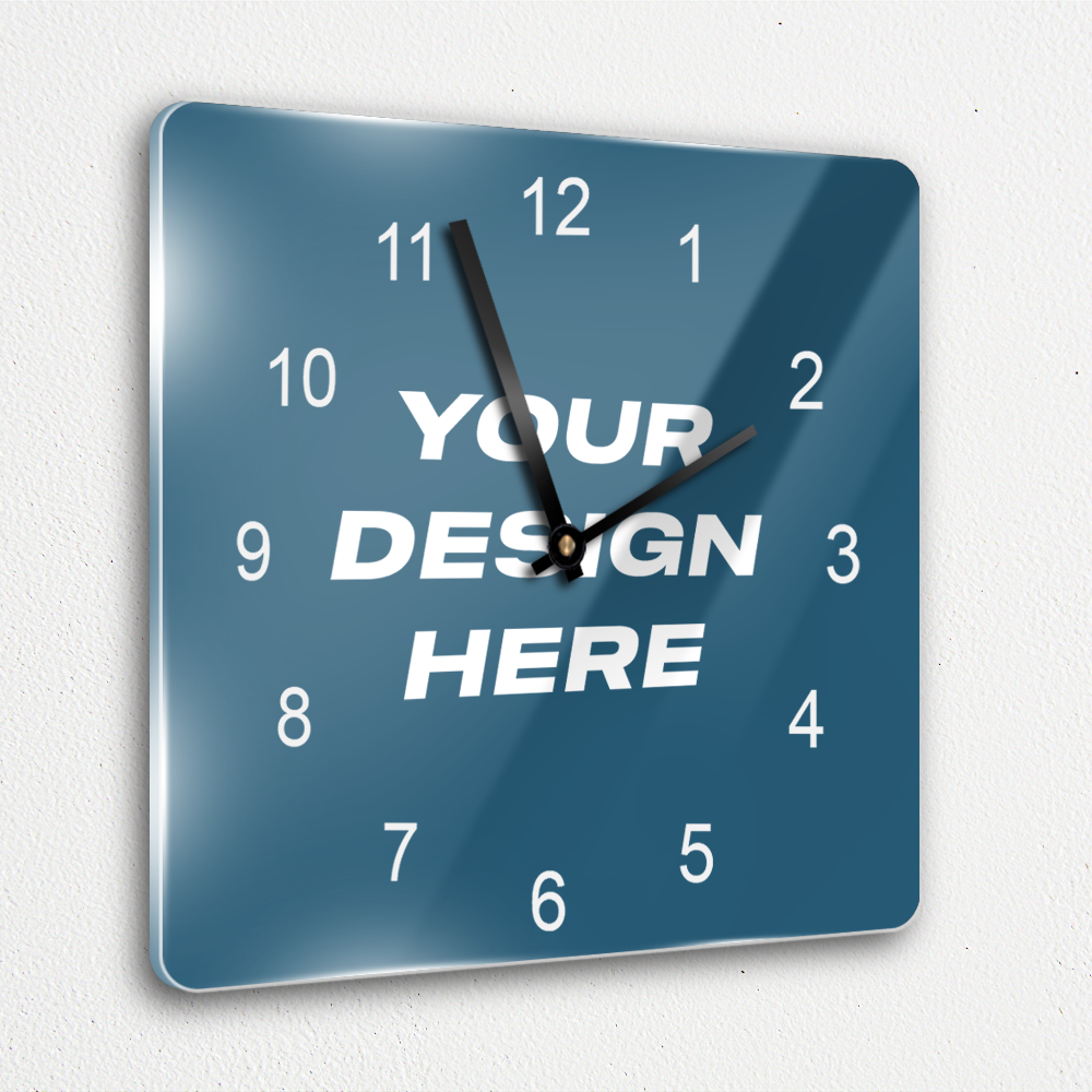 MOODTRAYS ™ Create Your Own Square Wall Clock Art - Custom Square Shaped Clock