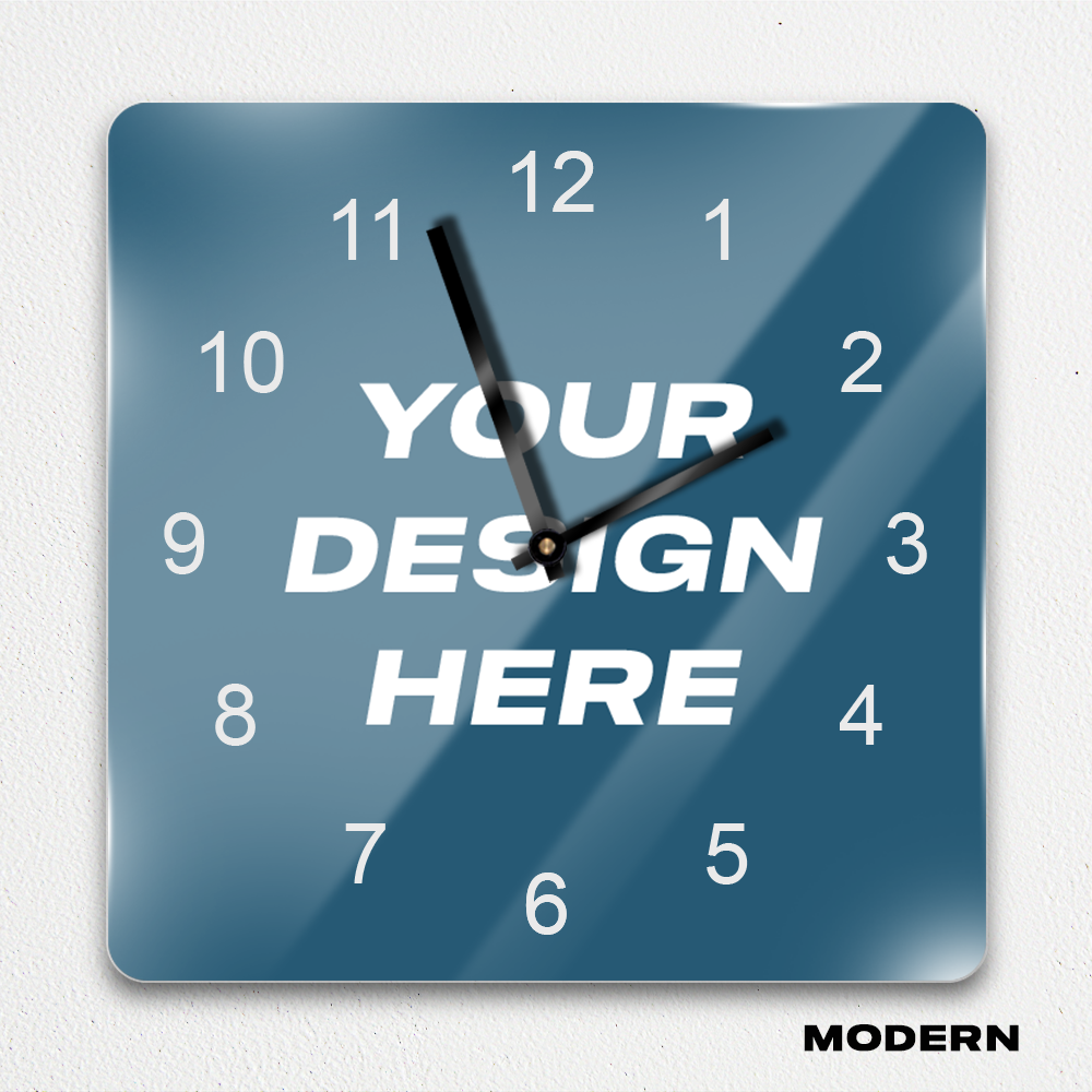 MOODTRAYS ™ Create Your Own Square Wall Clock Art - Custom Square Shaped Clock