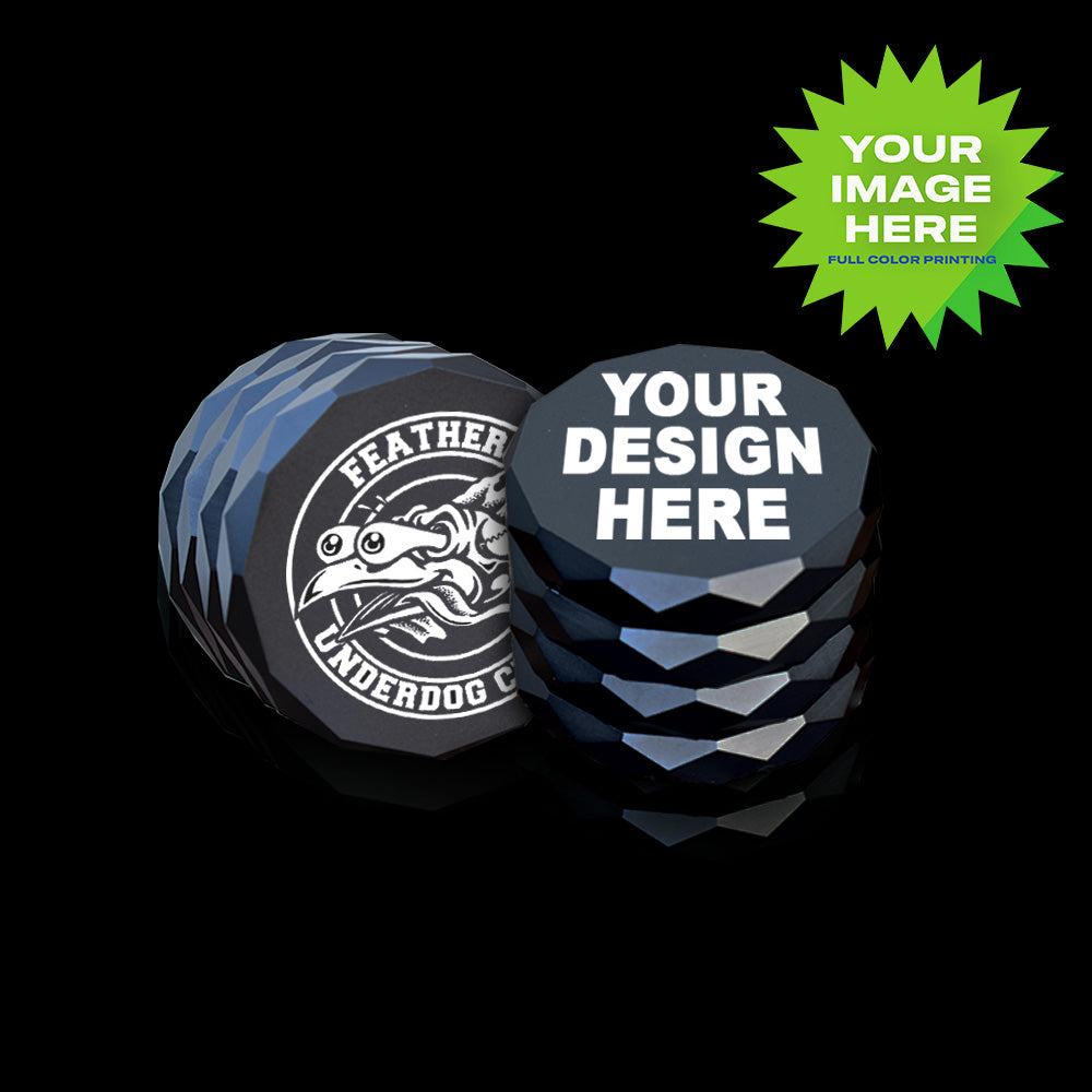 (12 PACK) Custom Grinder 2.38" x 2" - Anodized Aluminum Alloy 4 Chamber Custom Etched Grinder 64mm