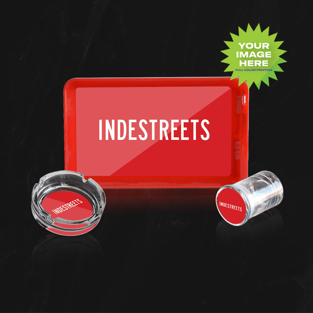 (BUNDLE) Custom LED Rolling Mood Tray Set with Ash Tray and Jar