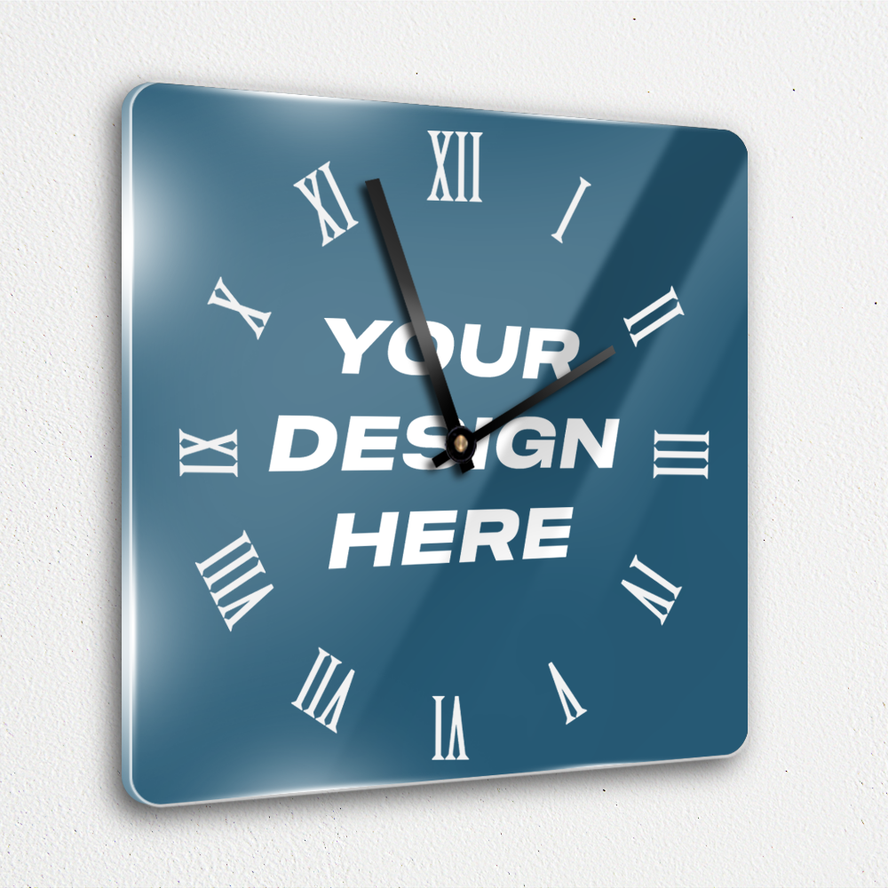 MOODTRAYS ™ Create Your Own Square Wall Clock Art - Custom Square Shaped Clock