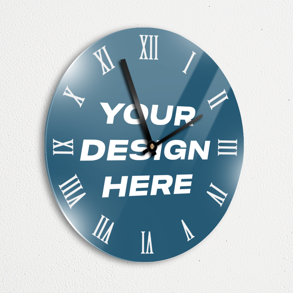 MOODTRAYS ™ Create Your Own Round Wall Clock Art - Custom Round Clock