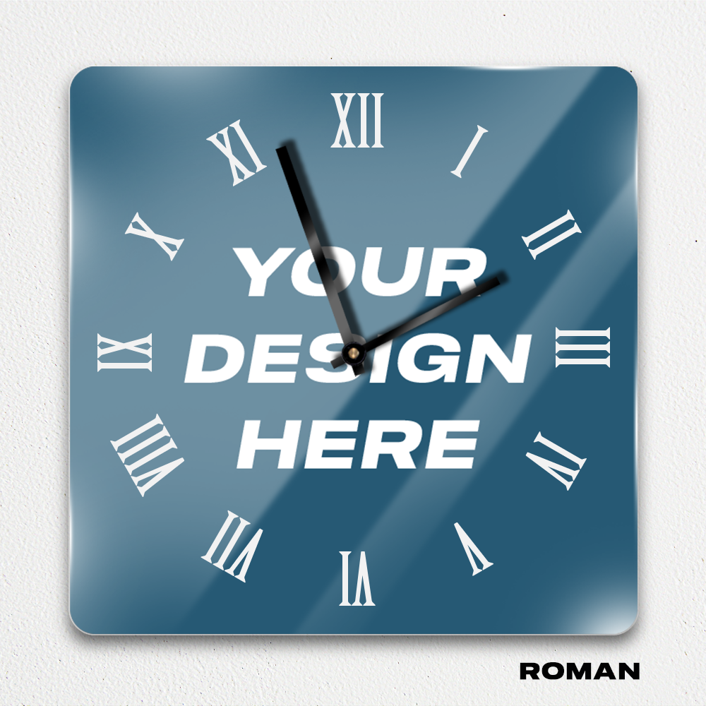 MOODTRAYS ™ Create Your Own Square Wall Clock Art - Custom Square Shaped Clock