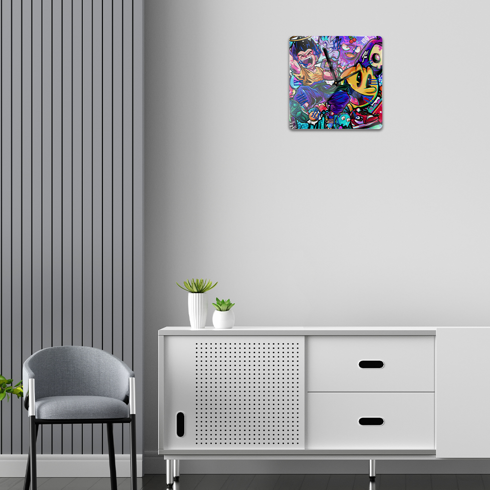 MOODTRAYS ™ Create Your Own Square Wall Clock Art - Custom Square Shaped Clock