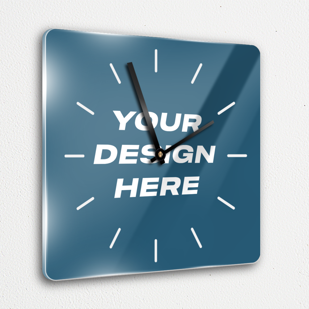 MOODTRAYS ™ Create Your Own Square Wall Clock Art - Custom Square Shaped Clock
