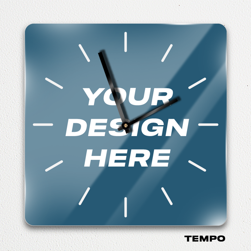 MOODTRAYS ™ Create Your Own Square Wall Clock Art - Custom Square Shaped Clock