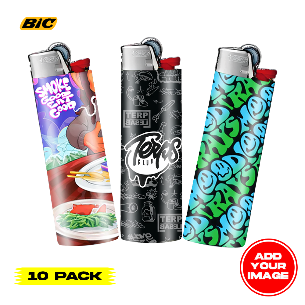 (10 PACK) Custom Classic BIC Lighter Vinyl Heat Wrapped