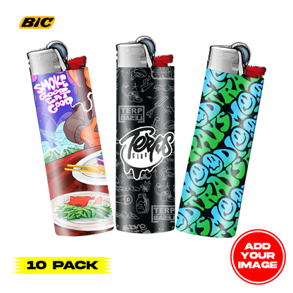 (10 PACK) Custom Classic BIC Lighter Vinyl Heat Wrapped