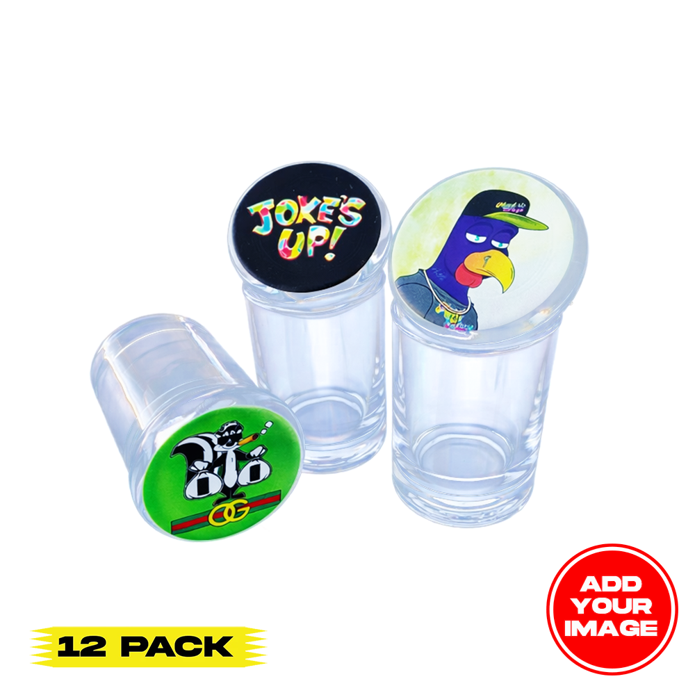 (12 PACK) Custom Glass Jar with Rubber Seal Lid 3.2" x 1.8"