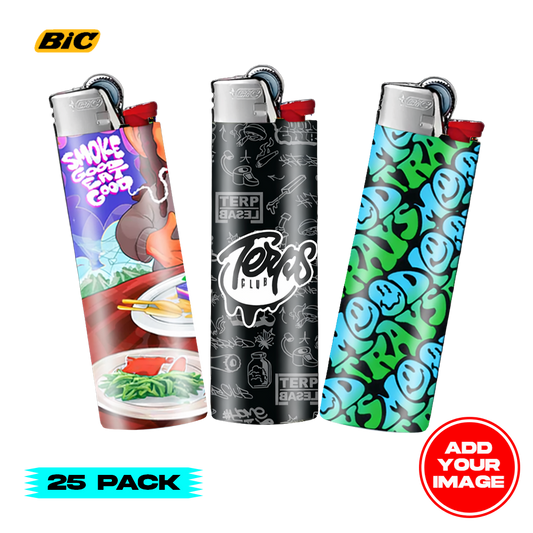 (25 PACK) Custom Classic BIC Lighter Vinyl Heat Wrapped