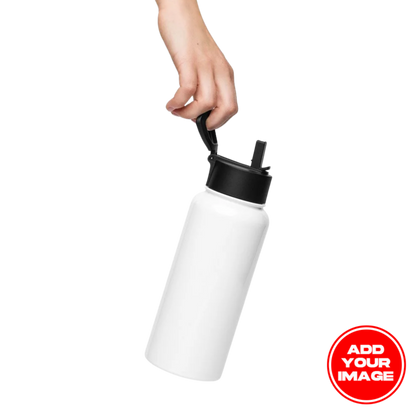 Custom Stainless Steel Water Bottle with a Straw Lid (32 oz)