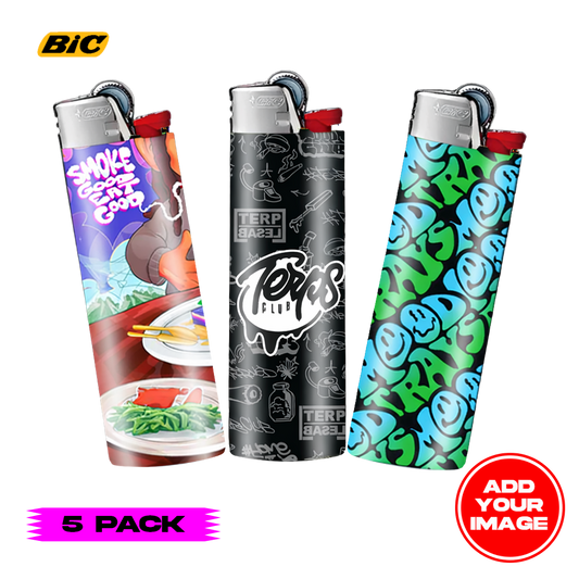 (5 PACK) Custom Classic BIC Lighter Vinyl Heat Wrapped