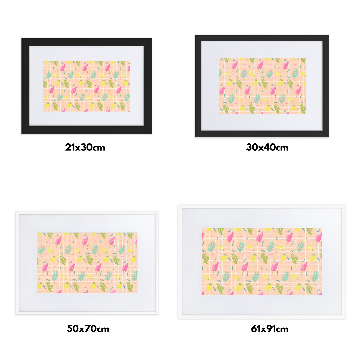 Custom Matte Paper Framed Poster With Mat (cm)