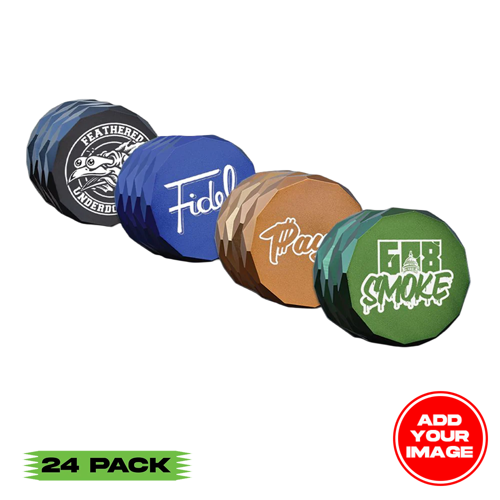 (24 PACK) Custom Etched Metal 4 Chamber Grinder 2.38" x 2"
