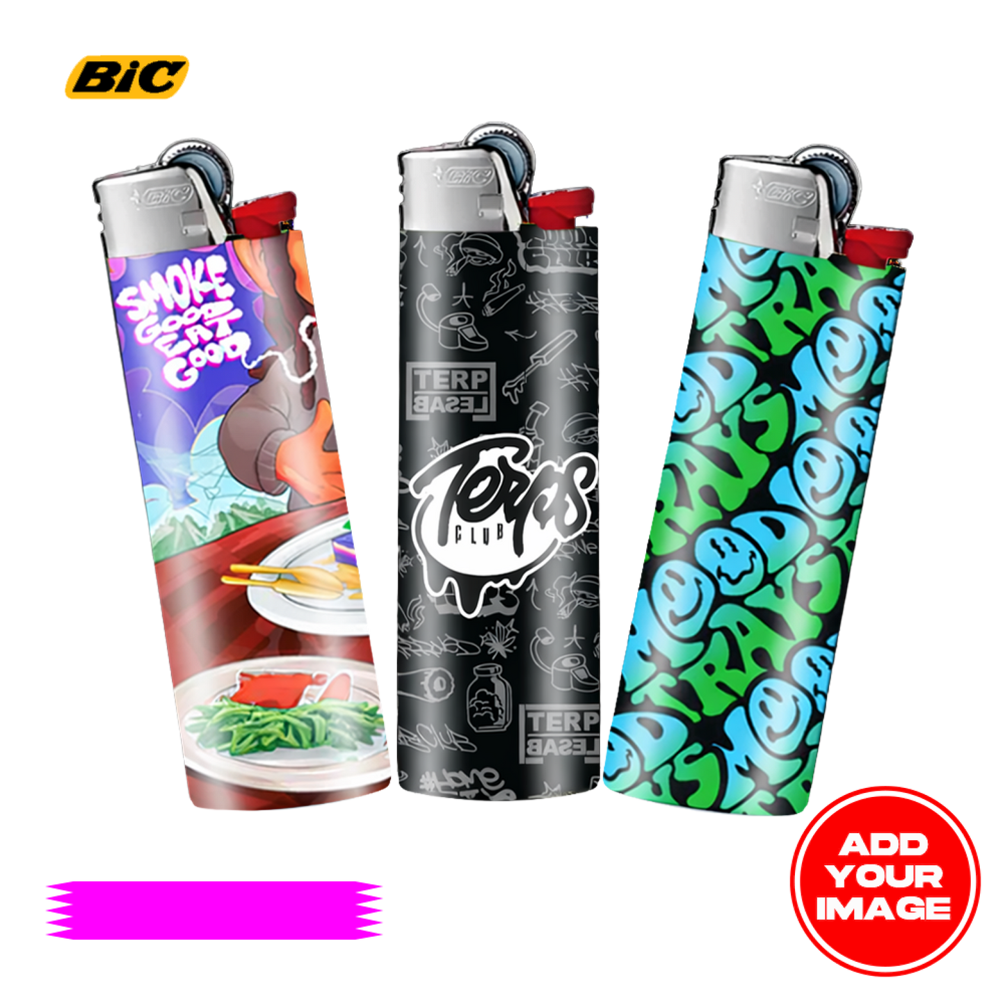 Custom Classic BIC Lighter Vinyl Heat Wrapped - Matte Finish (All Bundles)