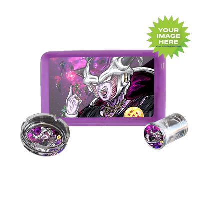 Custom LED Rolling Mood Tray Set with Ash Tray and Jar (BUNDLE)