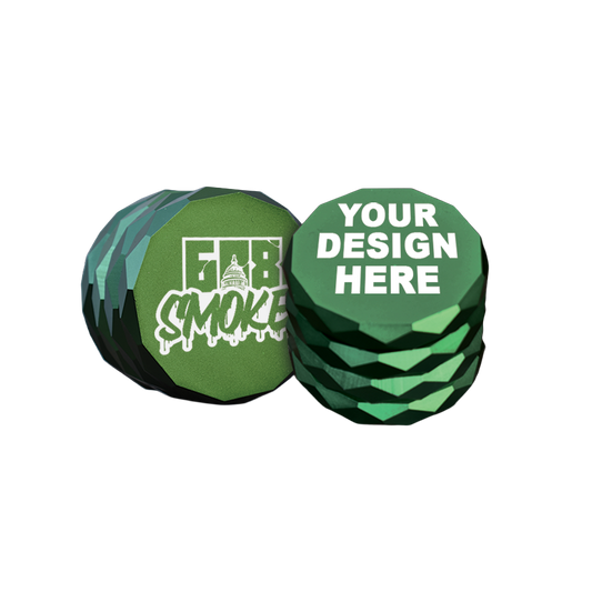 Custom Grinder - Anodized Aluminum Alloy 4  Chamber Custom Etched Grinder Shredder 2.38" x 2"