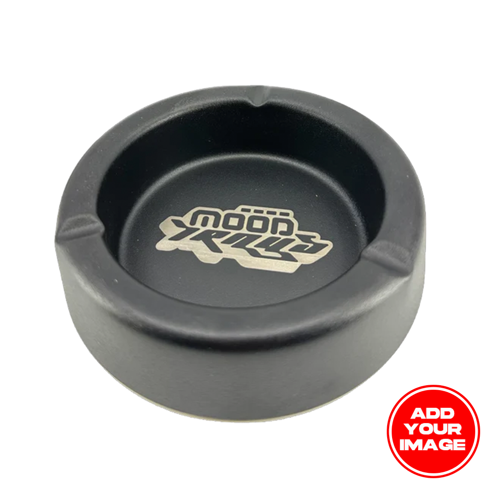 Custom Black Metal Round Ashtray 4”